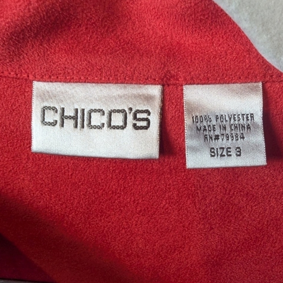 Chico's size 3 button down shirt with embroidery - Picture 3 of 13